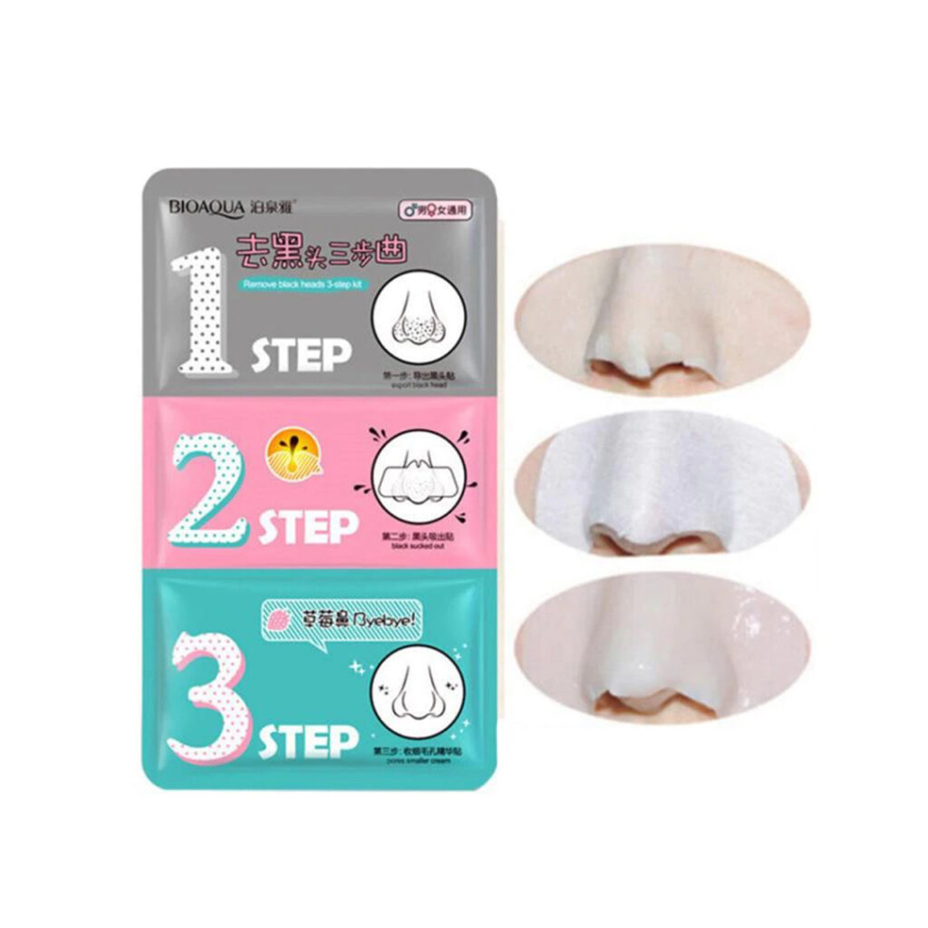 Máscara 3 Passos Para Remover Cravos – Bioaqua – La Bonequita
