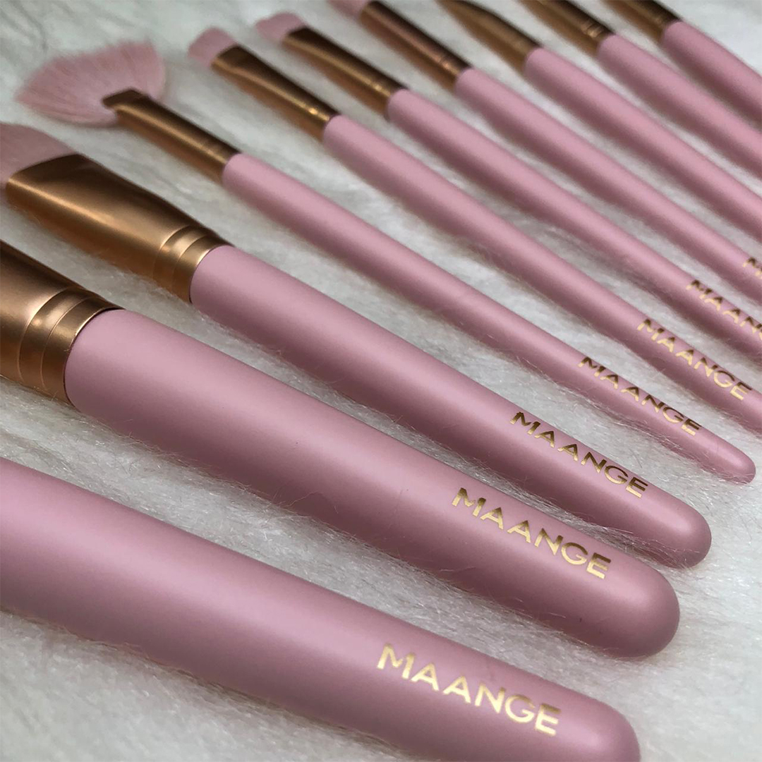 Kit Com 10 Pincéis Profissionais Rosa Maange - Imagem 5