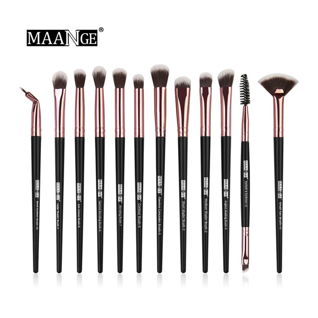 Kit Com 12 Pincéis Profissionais Maange