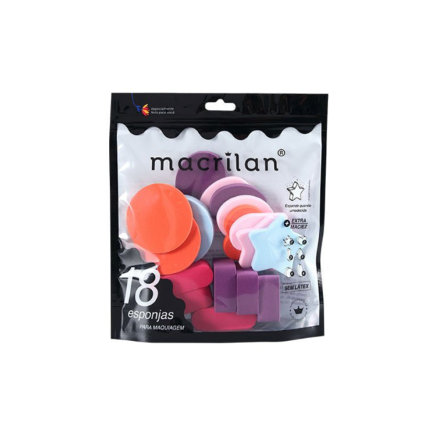 Kit Com 18 Esponjas Para Maquiagem - Macrilan