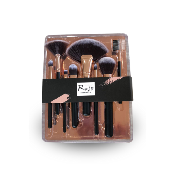 Kit Com 8 Pincéis De Maquiagem - Rose Cosmetics